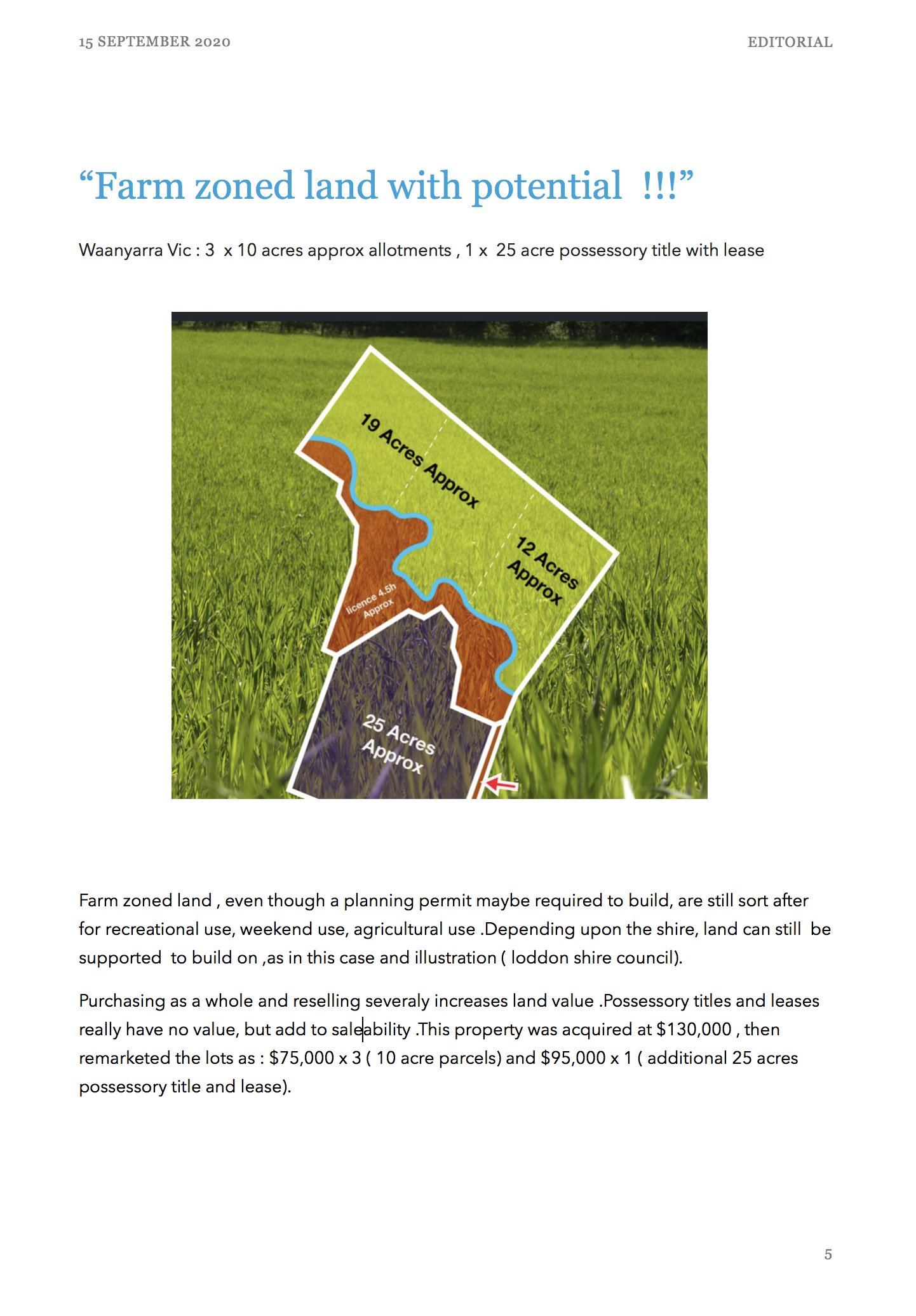 Farm Zoned Land